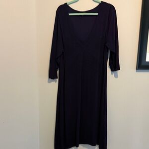 Lane Bryant Elegant Dark Purple Long Sleeve Dress